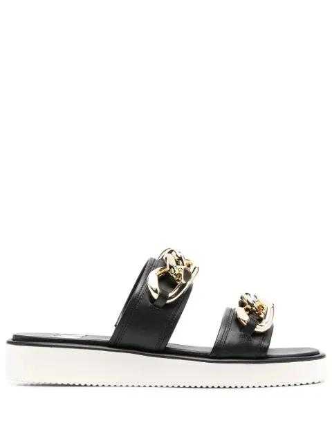 Michael Michael Kors Scarlett 30mm chain-link leather slides Black 40S2SCFA1L