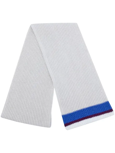 Pringle of Scotland tipped wool-cashmere scarf White PAH888