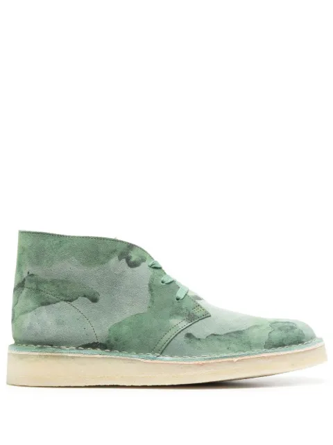 Clarks Originals watercolour-effect print boots Green 166172