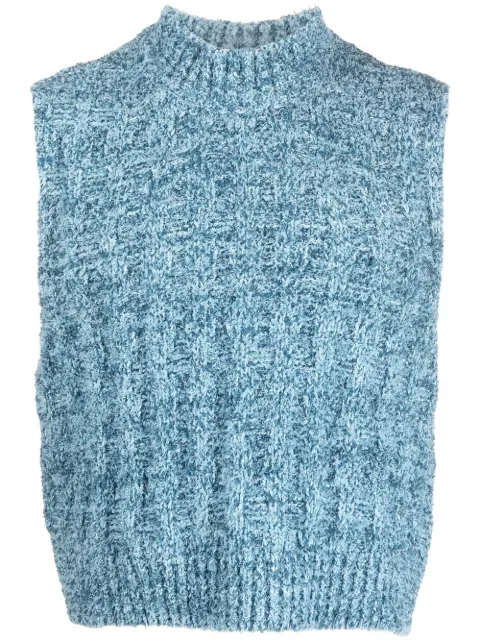 Maison Margiela bouclé knitted vest Blue S50GP0293S18151
