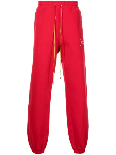 RHUDE embroidered-logo tapered joggers Red RHSS22PA13012