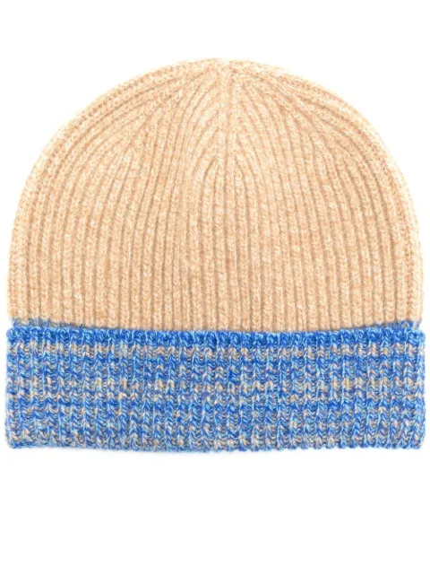 Pringle of Scotland two-tone ribbed beanie Neutrals PAH214