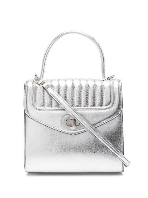 DELAGE Freda metallic leather tote bag Grey ADLGWFDMN07409