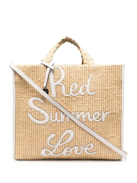 RED(V) Summer Love straw tote bag Neutrals QB0D36JNQ