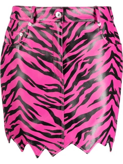 Moschino zig-zag tiger-print skirt Pink A37976070