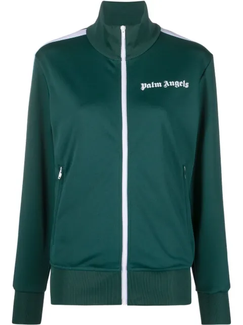 Palm Angels logo-print track jacket Green PWBD019C99FAB001