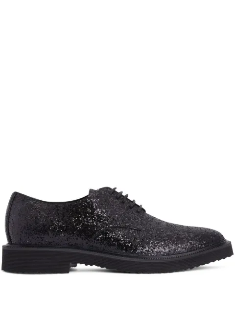 Giuseppe Zanotti Elliott glittered-detail Derby shoes Black IU00083H01