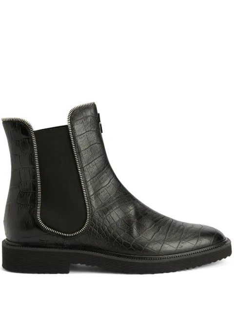 Giuseppe Zanotti Jaky crocodile-effect leather Chelsea boots Black IU00082H01