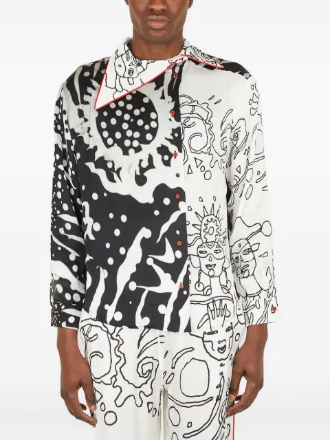 Honey Fucking Dijon abstract-print shirt White HFD05B106
