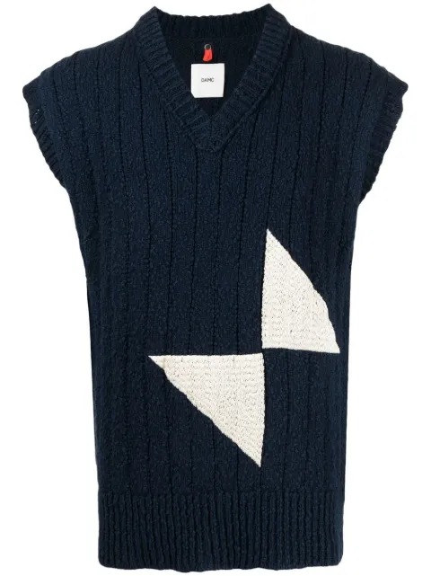 OAMC panelled knitted vest Blue OAMU751067FLTOA001A