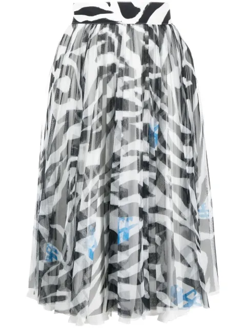 Off-White zebra-print midi skirt Black OWCC147S22FAB0010110