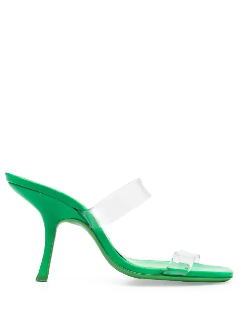 BY FAR Clara 100mm square-toe sandals Green 22SSCLASPGGLS