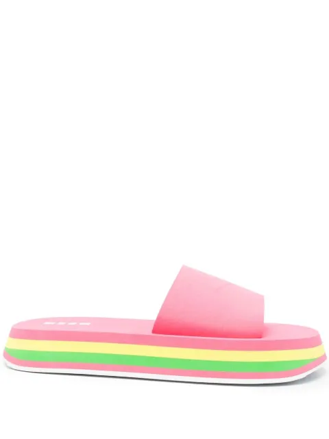 MSGM rainbow-sole open-toe sandals Pink 3242MDS14352814