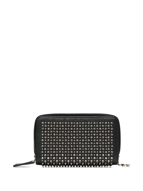 CHANEL Pre-Owned 2014-2015 studded zipped wallet Black CHA2400PE