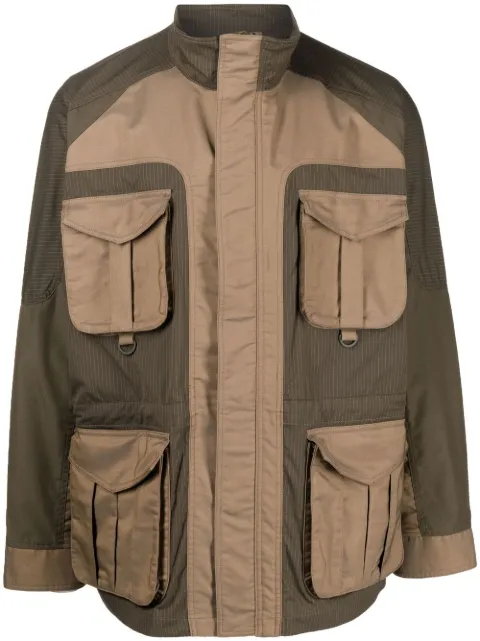 White Mountaineering panelled cargo-pocket jacket Brown WM2271209