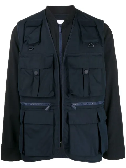 White Mountaineering multi-pocket fishing jacket Blue WM2271210