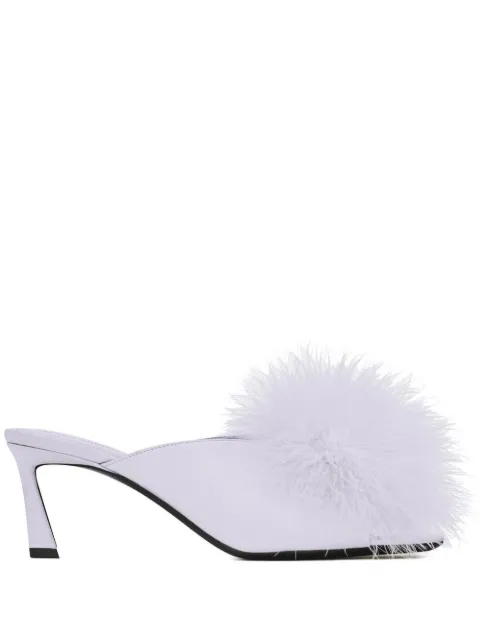 Saint Laurent faux fur-detail sandals Grey 7182181UU00