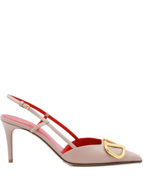 Valentino Garavani VLogo signature calfskin slingback pump 80mm / 315 in Neutrals WS0R01DSH