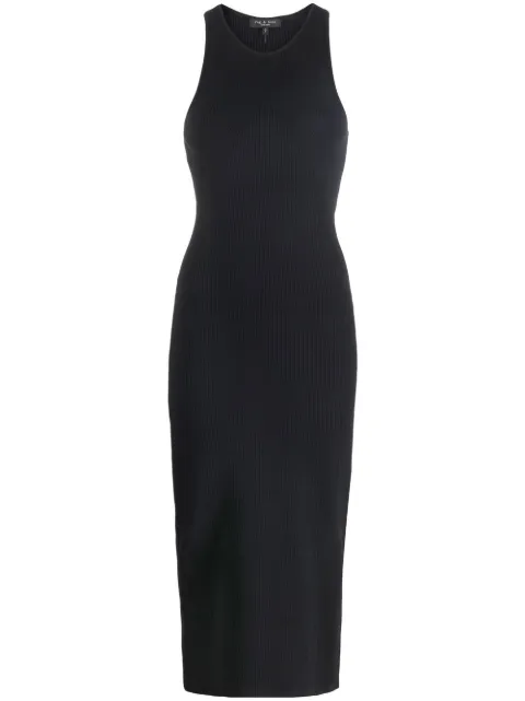 rag & bone ribbed-knit sleeveless midi dress Black WAS22P045LD45