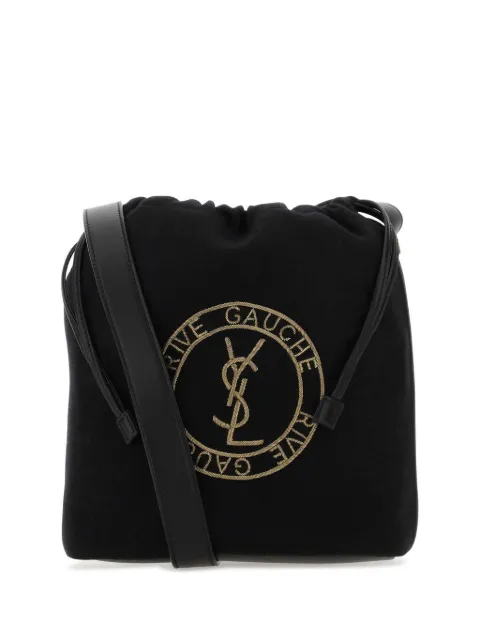 Saint Laurent embroidered-logo tote bag Black 710261FAAJ6
