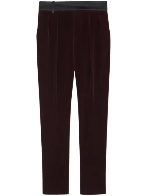 Saint Laurent velvet-effect slim-cut trousers Black 703491Y615W