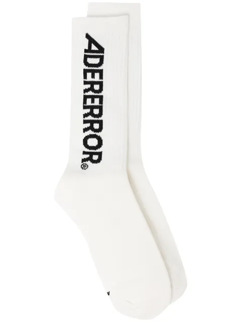 Ader Error intarsia-knit logo socks White BLASSSO02WH