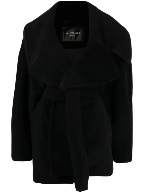 Balenciaga belted-waist oversize coat Black 699630TMU15