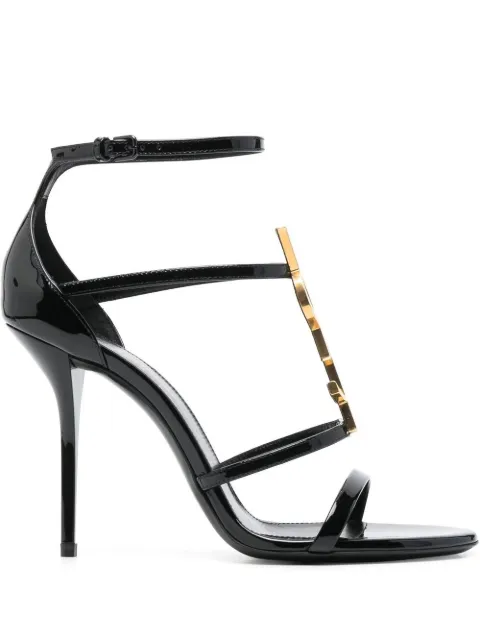 Saint Laurent Cassandra sandals in patent leather Black 6301091TVKK