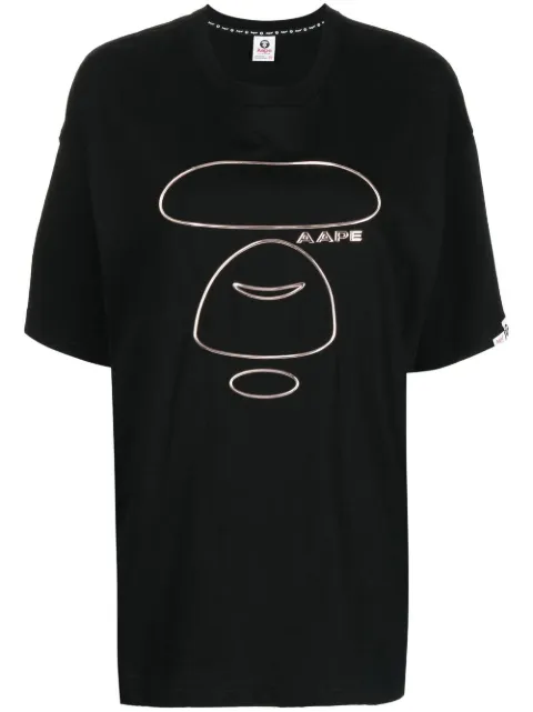 AAPE BY *A BATHING APE® Moonface graphic-print T-shirt Black ATE1000XXI