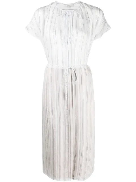 Vince Drapey stripe shirred dress Blue V825451474