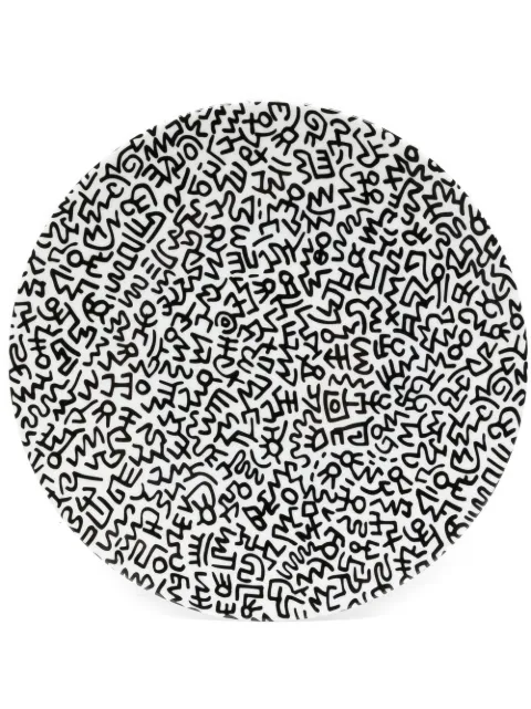 Ligne Blanche Keith Haring bone china plate Black CAKH11