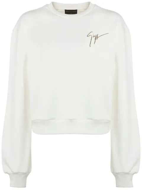 Giuseppe Zanotti Sauvanne crystal-logo sweatshirt White IRD2002002