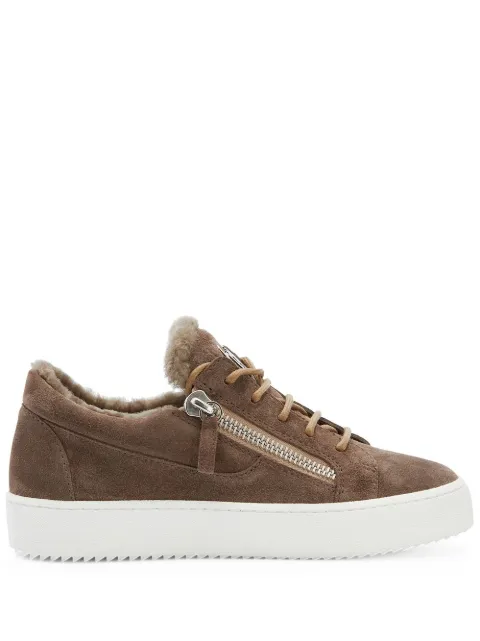 Giuseppe Zanotti Gail sheepskin trim sneakers Brown RW20000001