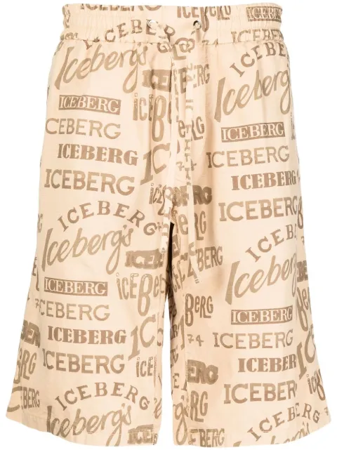 Iceberg logo-print deck shorts Brown I1P0D10000401381