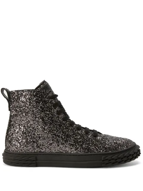 Giuseppe Zanotti Ecoblabber glitter high-top sneakers Silver RU20030001