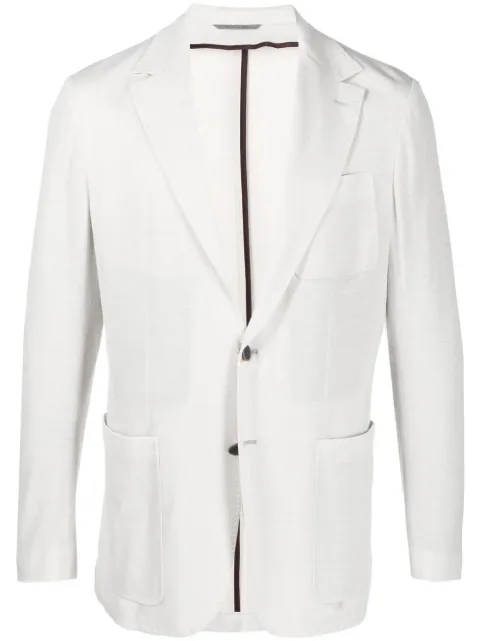 Canali fitted single-breasted button blazer Grey J0147JJ01974
