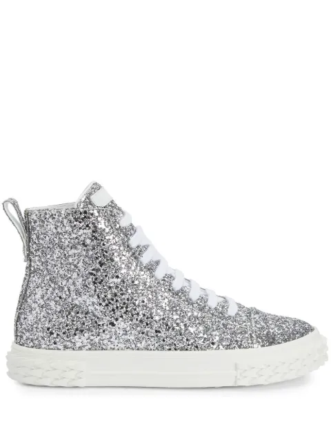 Giuseppe Zanotti Ecoblabber glitter high-top sneakers Silver RU20030002