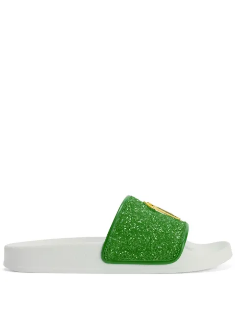 Giuseppe Zanotti Brett glitter slides Green RS00054019