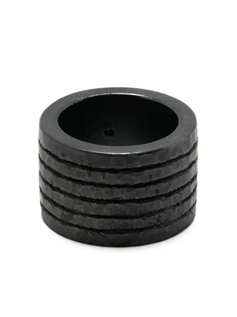 Parts of Four Plane oxidised band ring Grey 4262KA