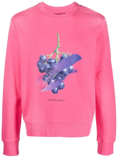 Viktor & Rolf grape-print cotton sweatshirt Pink MJ119