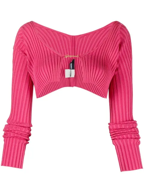 Jacquemus La Maille Pralu cropped cardigan Pink 213KN1082190
