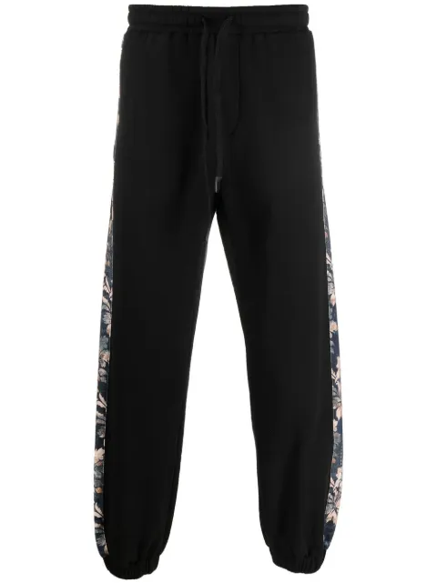 Versace Jeans Couture floral-stripe track pants Black 73GAA310FS043259