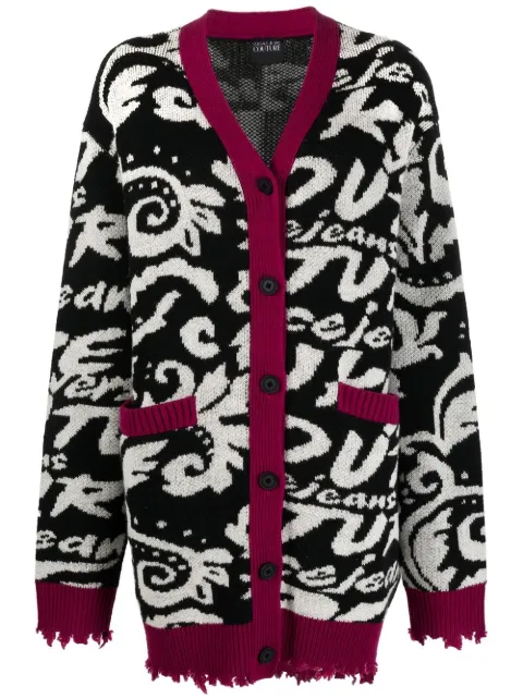 Versace Jeans Couture distressed-effect cardi-coat Black 73HAFM03CM02GA0E