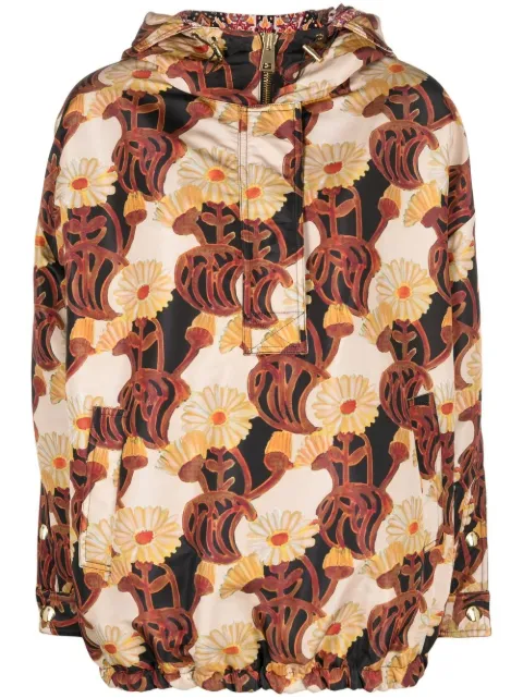 La DoubleJ floral print hooded jacket Neutrals DOW0009FAI001GER0003
