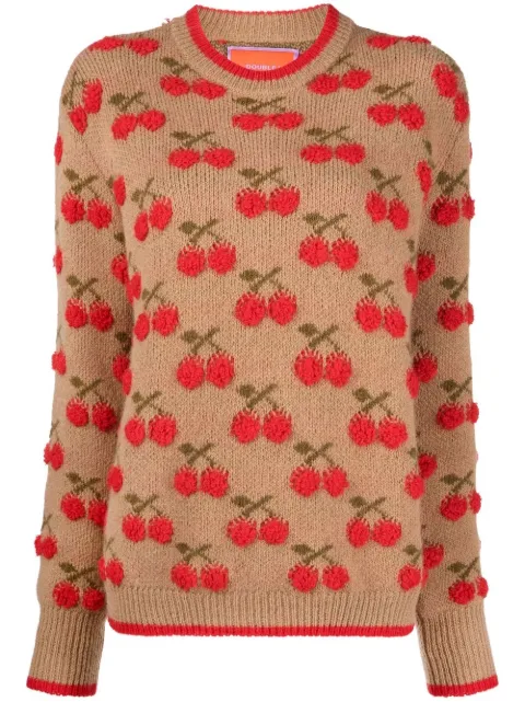 La DoubleJ cherry intarsia-knit jumper Neutrals PUL0103KNI064VAR0129