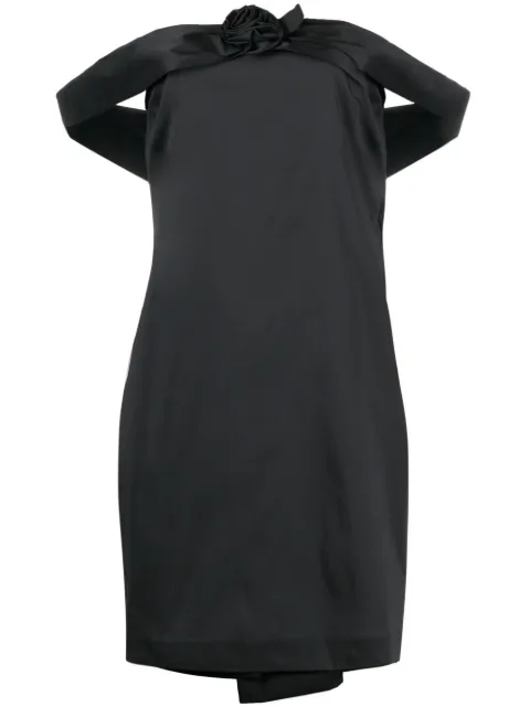 Bernadette floral-appliqué off-shoulder dress Black SACHA