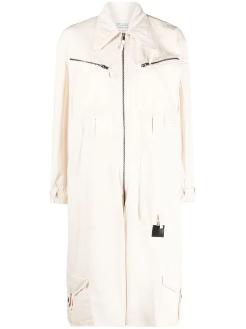 Maison Margiela pocket-detail knee-length playsuit White S51FP0102S54352
