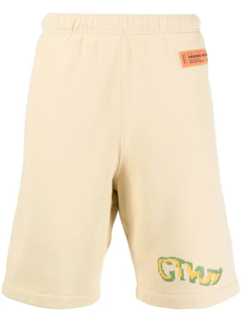 Heron Preston logo-embellished track shorts Neutrals HMCI007S22JER0016155