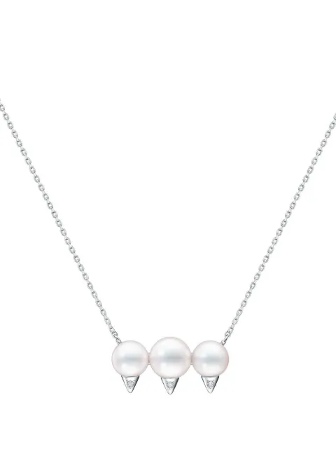 TASAKI 18kt white gold Collection Line Danger neo diamond pavé necklace Silver P17149W