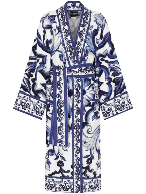 Dolce & Gabbana terry cotton bath robe Blue TCF010TCAGP